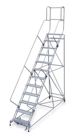 12 StepsH Steel Rolling Ladder